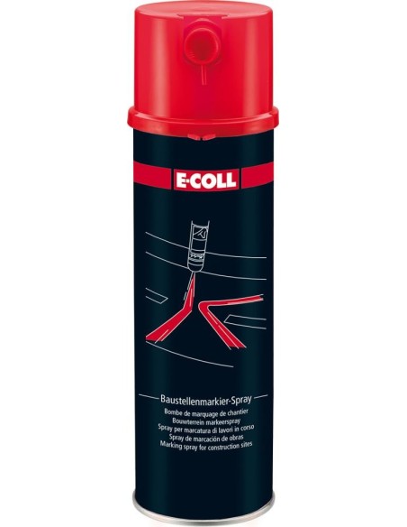 Spray trazador de obras bote spray 500ml rojo E-COLL