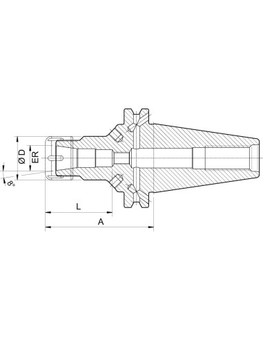 Portapinzas DIN69871AD/AFSK40-ER16 corto HAIMER