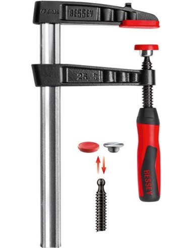 Sargento de fundición maleable con mango de 2 componentes 100x50mm /15x5mmBESSEY