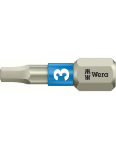 Punta inoxidable 1/4 DIN3126C6,3 hembra hex 3x25mm Wera