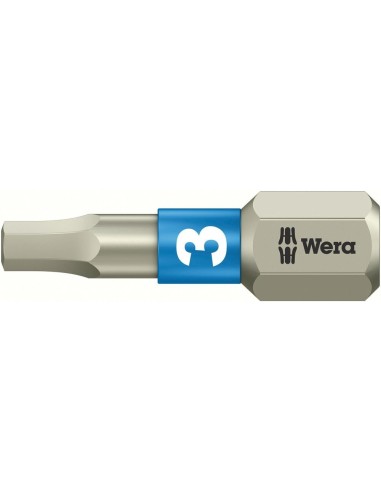 Punta inoxidable 1/4 DIN3126C6,3 hembra hex 3x25mm Wera
