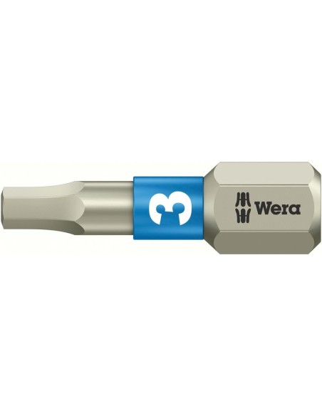 Punta inoxidable 1/4 DIN3126C6,3 hembra hex 3x25mm Wera