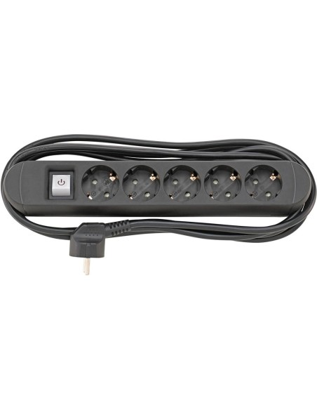 Regleta de 5 enchufes H05VV-F3G1,5 3m con imán FORTIS