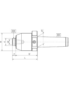 Punta de torno alto rendimiento girator. MK5 c/ tuerca de extracción CONZELLA 2