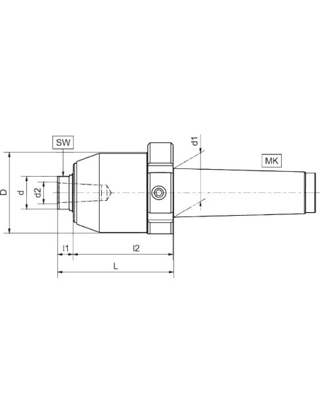 Punta de torno alto rendimiento girator. MK5 c/ tuerca de extracción CONZELLA