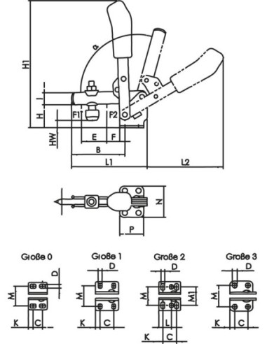 Brida sujeción vertical 6800 antiestático tam. 0 AMF