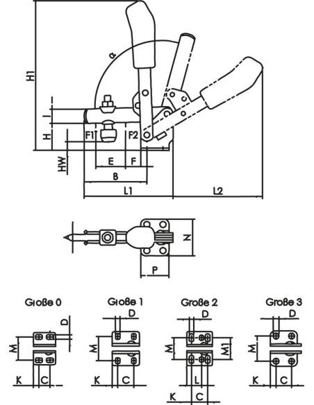 Brida sujeción vertical 6800 antiestático tam. 0 AMF