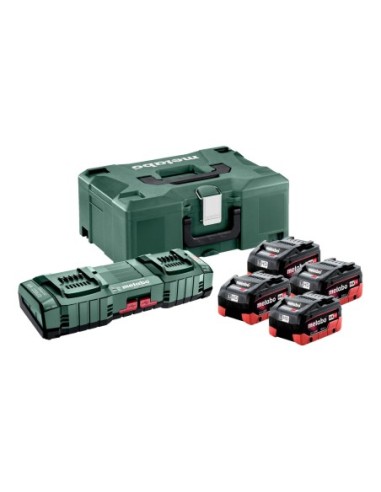 Pack de 4 baterías de 18 V 8.0 Ah + doble cargador + maletín METABO 685135000