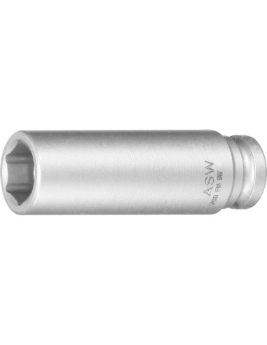 Vaso de llave de vaso de fuerza largo c/ imán elástico 1/4 10mm ASW