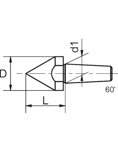 Punto cónico grande para punto de torno 12mm CONZELLA