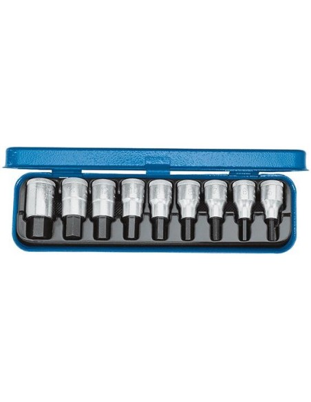 Jgo puntas destornillador1/2 hembra hex 3/16 hasta 5/8 9 pzas GEDORE