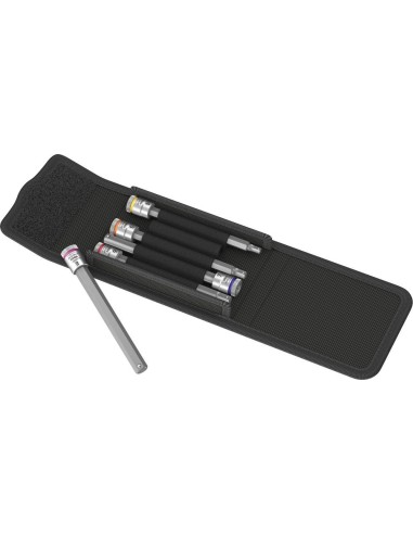 Jgo puntas destornilladorcon función retención 1/4 hembra hex 4-8x100mm5 pzas Wera