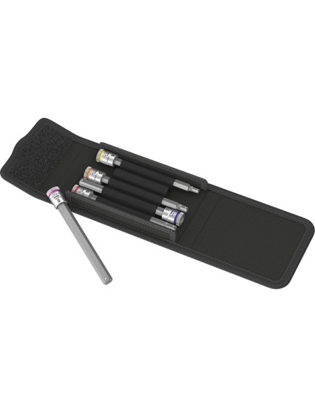 Jgo puntas destornilladorcon función retención 1/4 hembra hex 4-8x100mm5 pzas Wera