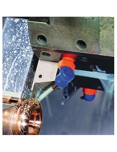 Boquilla alta presión XW para tubo refrigerante 1/8 70 barØ1,6x6,4mm azul-naranja LOC-LINE