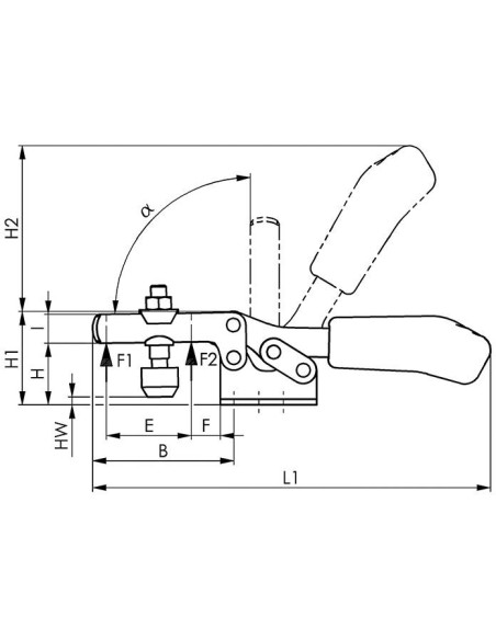 Brida horizontal 6830NI tam.0 inoxidable AMF