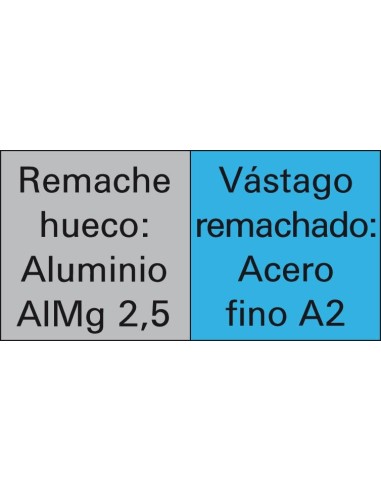 Remache ciego polivalentecabeza bombeada Alu/VA 4x13mm GESIPA