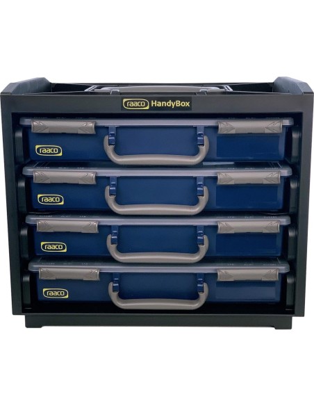 Armario htas portátil HandyBox plástico c/ 4 maletínes surtido azules raaco