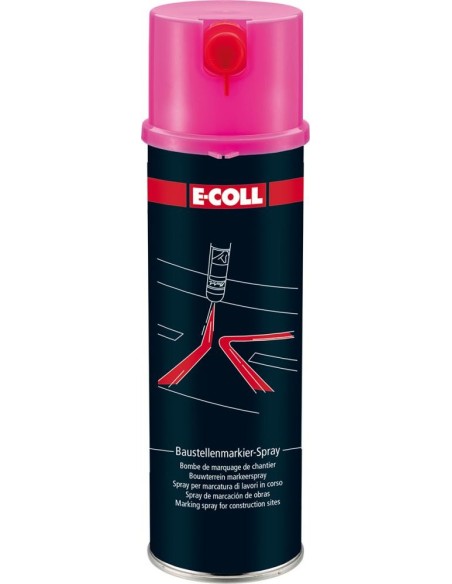 Spray trazador de obras bote spray 500ml rosa E-COLL