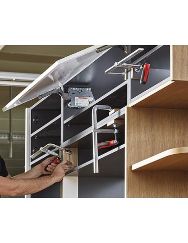 Sargento de acero integrocon mango 2 componentes 400x120mm Mango plegable Bessey
