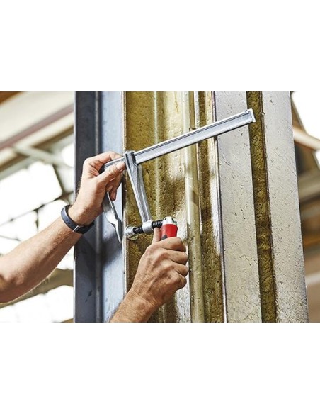 Sargento de acero integrocon mango 2 componentes 400x120mm Mango plegable Bessey