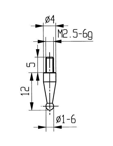 Calibre medición MD bola tipo 18/ 1.0mm KÄFER