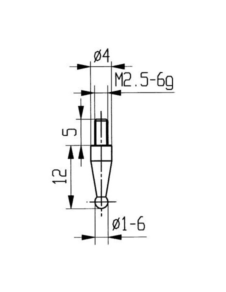 Calibre medición MD bola tipo 18/ 1.0mm KÄFER