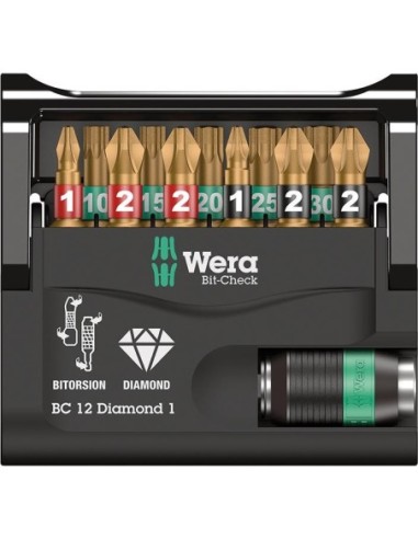 Jgo puntas Bit-Check 12 Diamond 1 Wera
