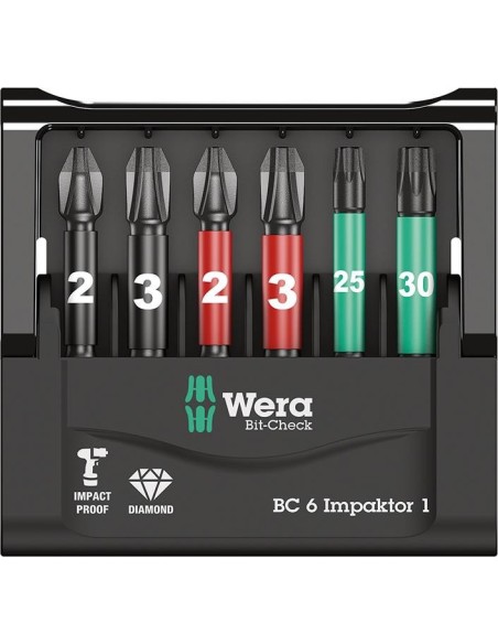 Jgo puntas Bit-Check 6 Impaktor 1 Wera