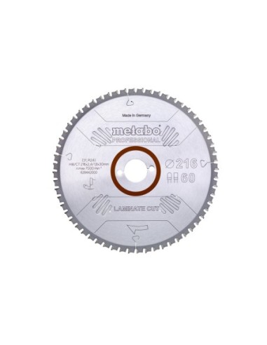 Hoja de sierra laminate cut - professional, 216x30 Z60 DP/DT 0° (628442000)