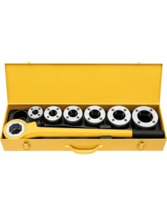 eva Set R 1/2 -3/4 -1- 1 1/4-1 1/2-2 terraja de roscar de mano en caja dechapa de acero Rems