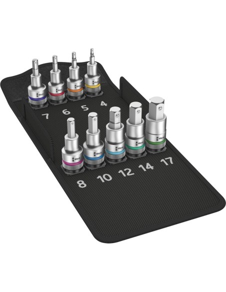 Kit llaves vaso 1/2 9 piezas Hex con soporte Wera