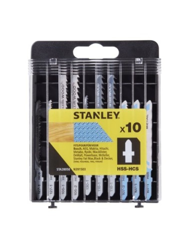 Juego de 10 hojas para cortes en madera y metal en estuche tipo Cassette
