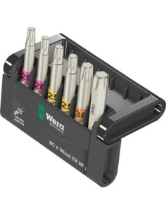 Juego puntas Bit-Check 6 Wood TX HF 1 Wera