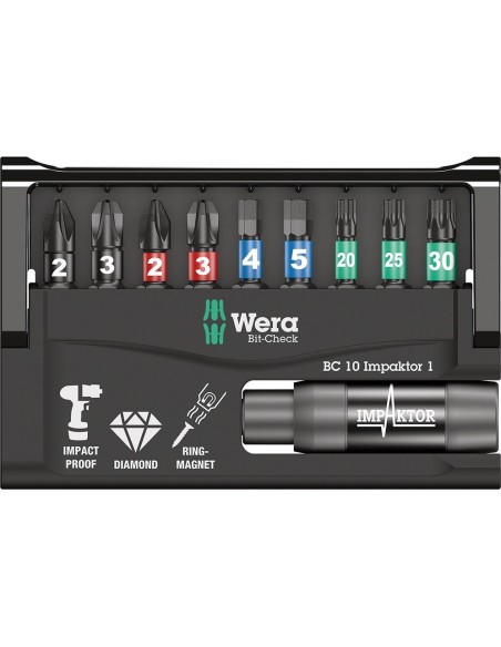 Jgo puntas Bit-Check 10 Impaktor 1 Wera