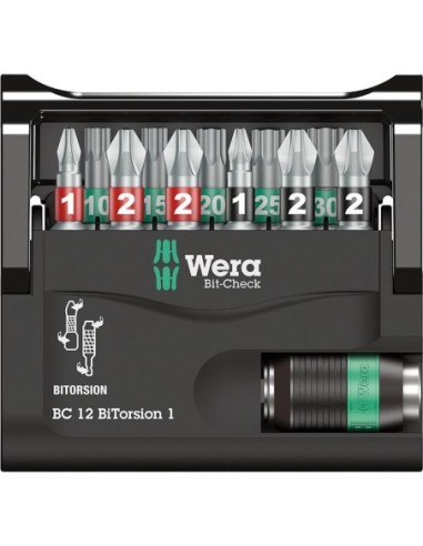 Jgo puntas Bit-Check 12 BiTorsion 1 Wera