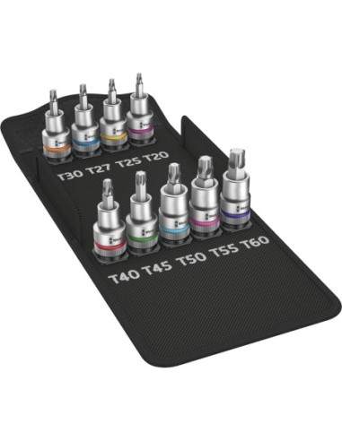 Kit llaves vaso 1/2 9 piezas TX con soporte Wera