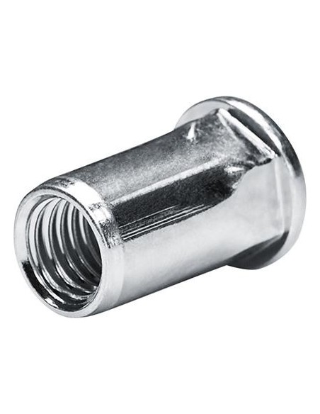 Tuerca remache ciego acero cabeza bombeada M6,vást. hex. parcial margensujeción 0,5-3,0mm Goebel