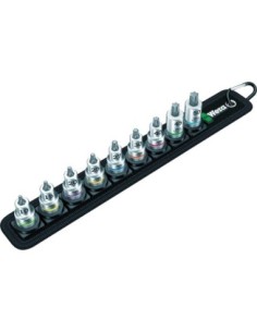 Jgo punta destornillador con función retención 3/8 TX-HF10-50x35/38,5mm9 piezas Wera