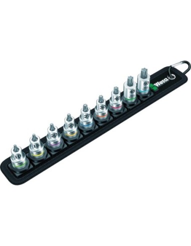 Jgo punta destornillador con función retención 3/8 TX-HF10-50x35/38,5mm9 piezas Wera