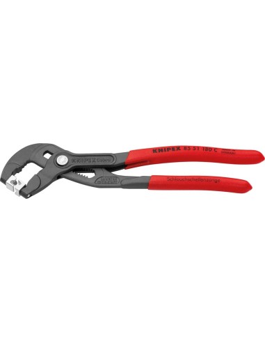 Tenazas abrazadera para abrazadera tubo flexible tipo CLIC mango con de plástico 180mm KNIPEX
