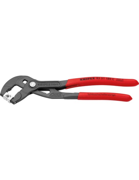Tenazas abrazadera para abrazadera tubo flexible tipo CLIC mango con de plástico 180mm KNIPEX