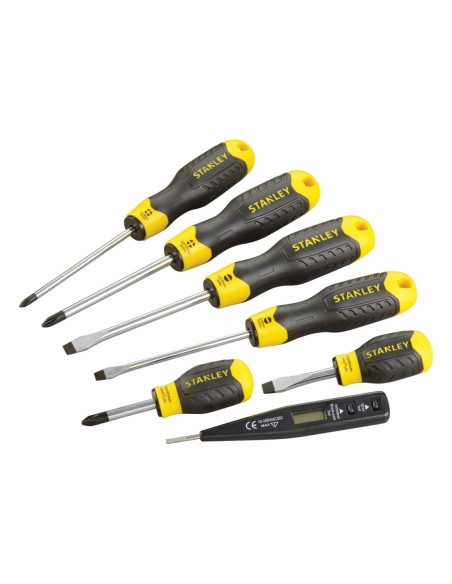 Juego de 6 destornilladores Cushion Grip: Plana, Phillips y Test de Voltaje
