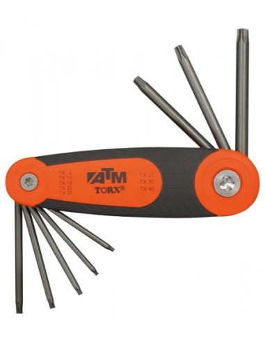 Juego de 8 llaves Torx en soporte tipo navaja