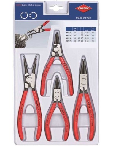 Juego de alicates para arandelas (cartulina autoservicio/blíster) KNIPEX 00 20 03 V02