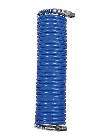 Manguera en espiral PA azul, union roscada y prot. dobl. RE R1/4, 8x6mm, 5m RIEGLER