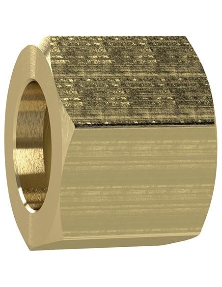 Tuerca de unión latón hexG1/4 para boquilla portatubo Ø int. 4/6mm RIEGLER