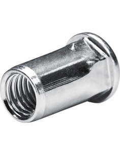 Tuerca remache ciego acero cabeza bombeada M5,vást. hex. parcial margensujeción 0,5-3,0mm Goebel
