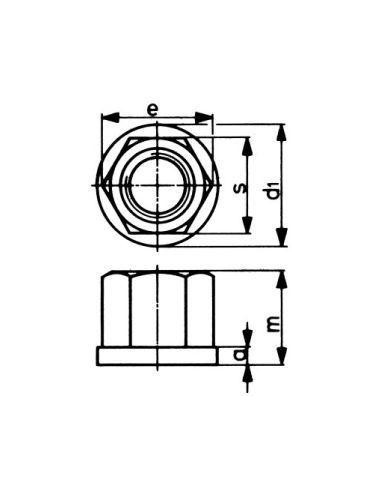 Tuerca hexagonal DIN6331 M16 forjado