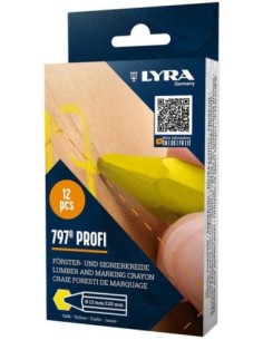 Tiza forestal y tiza de marcado 797 amarilla de 12 uds LYRA