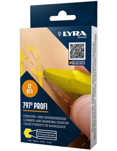 Tiza forestal y tiza de marcado 797 amarilla de 12 uds LYRA